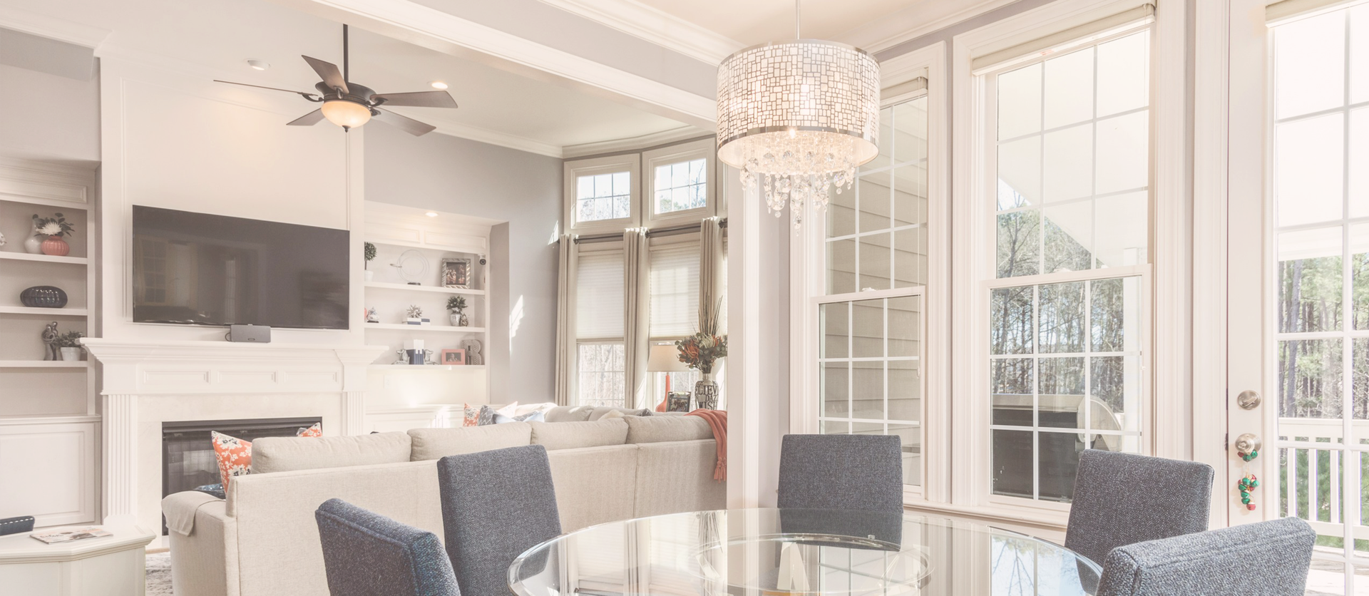 French patio double doors with windows open concept kitchen living dining room custom Ottawa